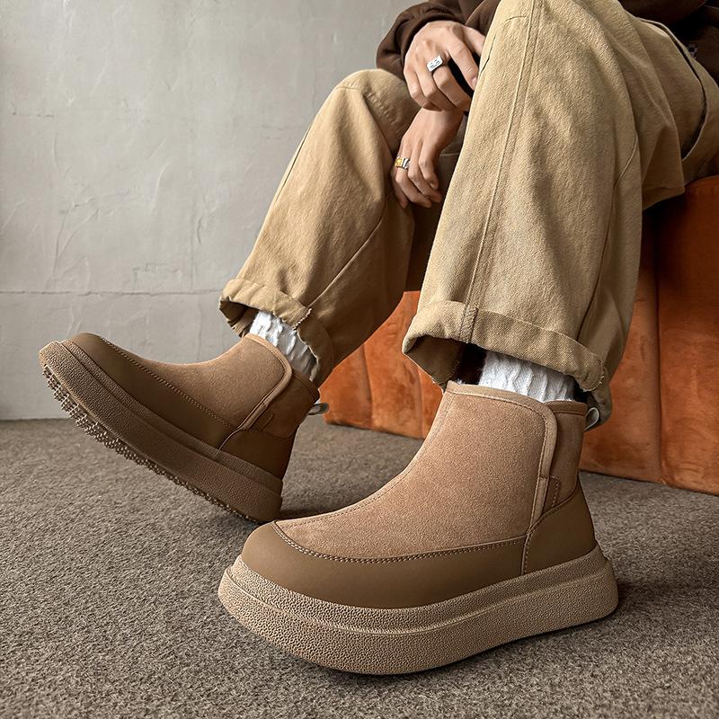 Snow boots winter new velvet warm high top thickened thick sole non-slip fur integrated large cotton shoes