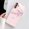 Rosa Kirschblüten gehärtetes Glas Handyhülle geeignet für Samsung Galaxy S26 S25 S24 S23 S22 S20 FE/Ultra/Plus stoßfest