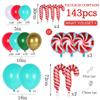 143pcs Red Green Merry Christmas Balloon Garland Arch Kit Christmas Balloon Crutch Natal Xmas Decor for Christmas New Year Party
