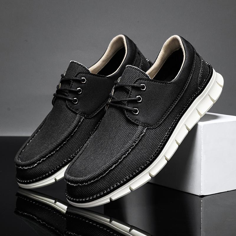 

Autumn large size ultra-light men s shoes low-top lace-up canvas shoes men s outdoor versatile breathable sports and leisure shoes 44 чёрный