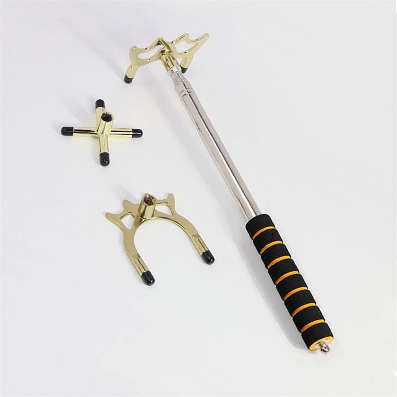 Professional Retractable Pool Cue Durability Stainless Steel Pool Bridge Stick for Multiple Angles and Compacts