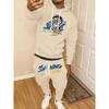 Classic Men's Casual Suit, Printed Drawstring Hoodie with Pockets and Drawstring Running Pants, a Must Have for Fashionable Men