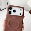 Rrtro Suede Lambskin Leather Magnetic Case For iPhone 17Air 16 15 14 13 12 17 Pro Max Plus For Magsafe Wireless Charging Cover