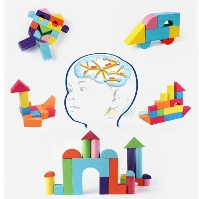 46PCS  Soft EVA Building Blocks Educational Toys For Children Large Size Colorful Stackable Stem Preschool Toy Boy Girl Gifts