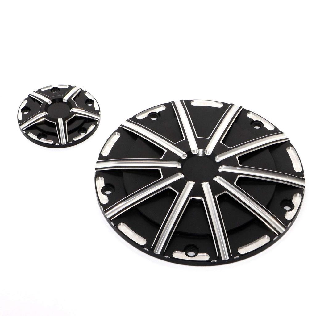 AQIMY Motorcycle Derby Cover Timing Timer Cover CNC Aluminum Harley Touring Road King Model Engine Cover Cap Black