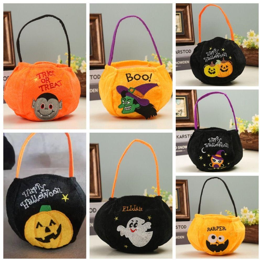 Cloth Gift Basket Trick Or Treat Pumpkin Candy Bag Cute Halloween Candy Bag  Happy Halloween Day