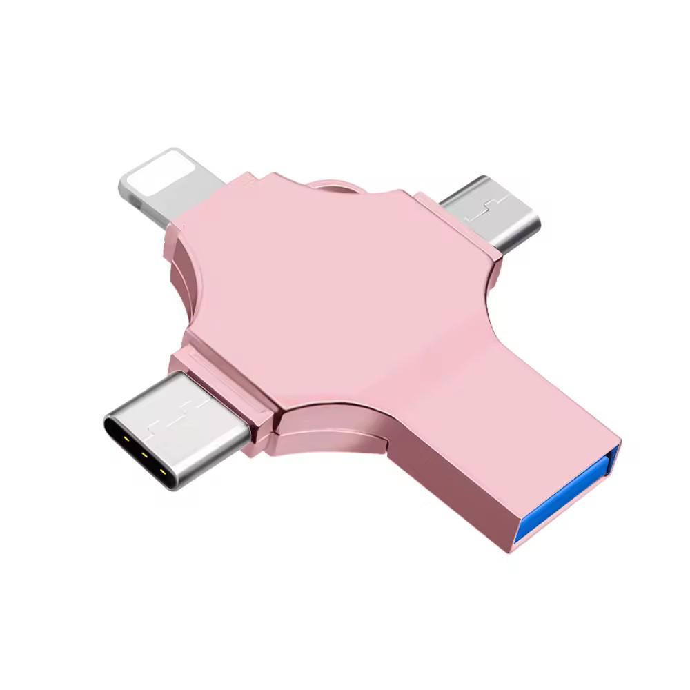 Compatible High-Speed 4-in-1 USB Interface for Apple & Android (64GB, 128GB, 256GB, 512GB, 1TB)