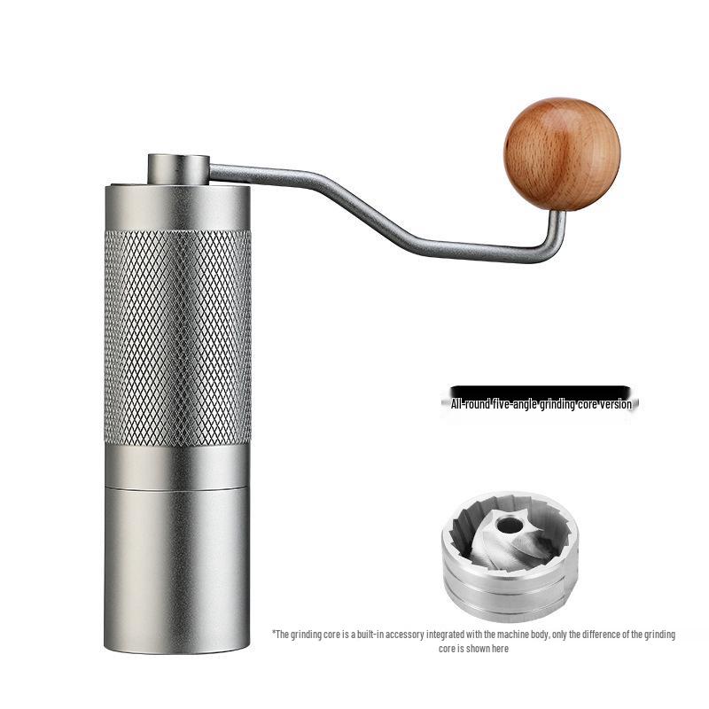 Portable Hand-Crank Coffee Grinder with CNC Steel Core for Outdoor and Household Use