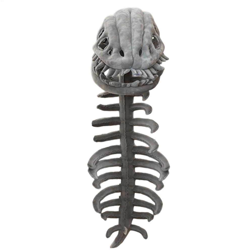 1pc Halloween Realistic Dinosaur Skeleton Costume Set Funny Headgear Cosply Dress Up Clothing Plush Toys Creative Gifts 85cm