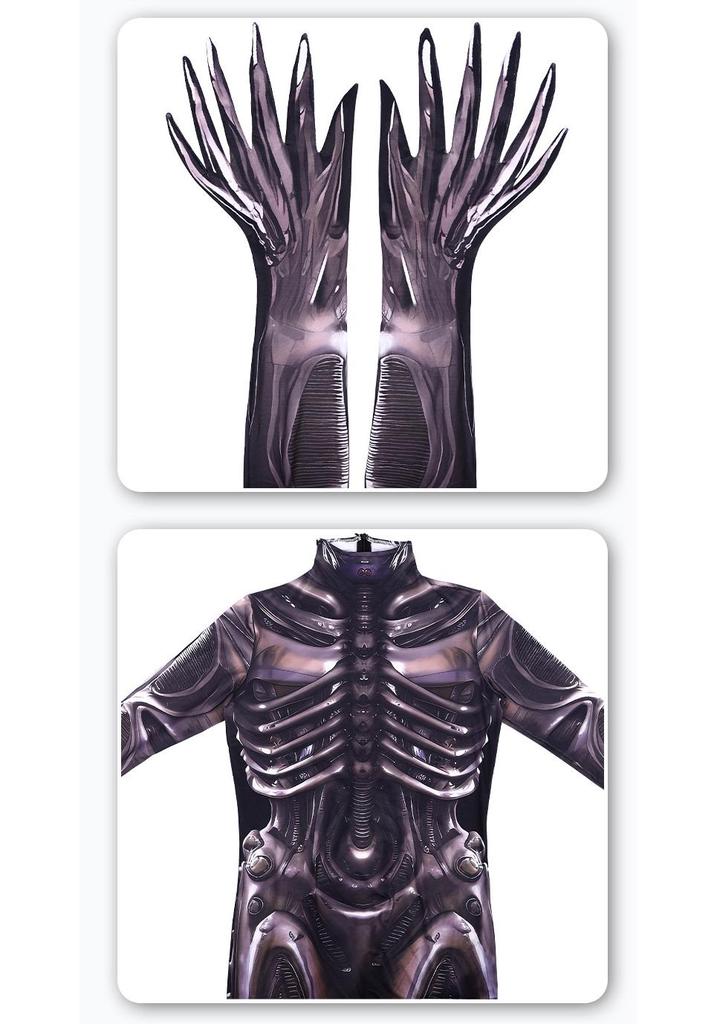 Alien Death Ship Horror Cosplay Jumpsuit – Halloween Stage Costume