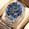 Fashion Hollow Men' S Fully Automatic Watch Stainless Steel/ Silicone Strap Mechanical Movement Luminous Business Skeleton Watches