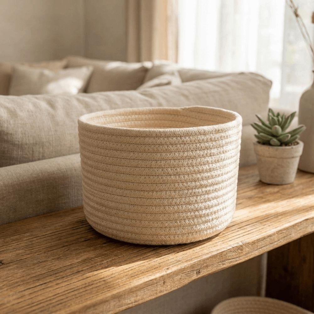 Cosmetics Basket Cotton Rope Storage Basket Nordic Style Woven Storage Basket Keys