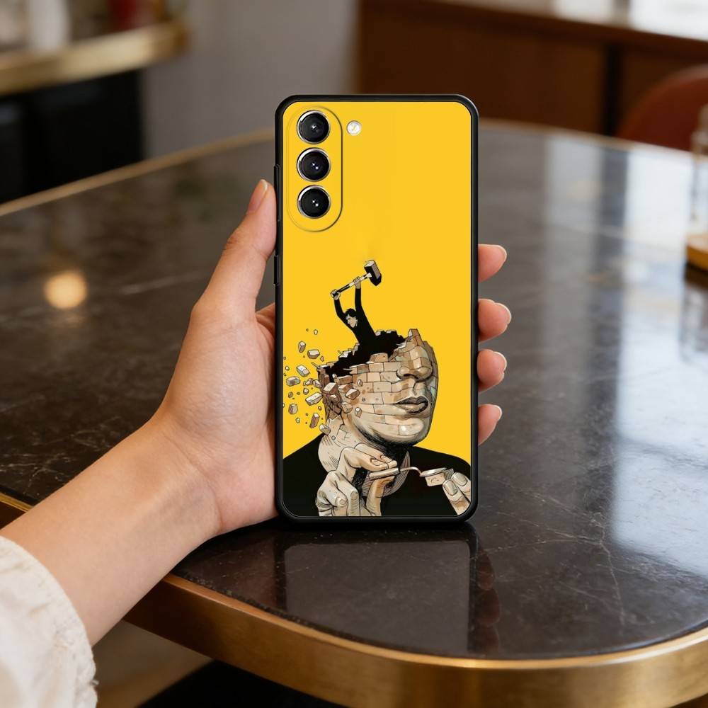 S-Surreal F-Figure A-Art Phone Case For Samsung S25,24,23,22,30,21,10,9,Ultra,Plus,Lite,FE,4,5 G Soft Black Case