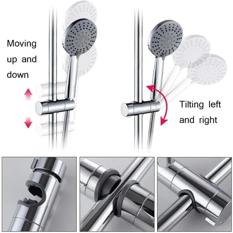 1pc Universal Shower Head Holder Adjustable 18~25mm ABS Chrome Shower Rail Holder Bathroom Accessories Shower Mounting Brackets