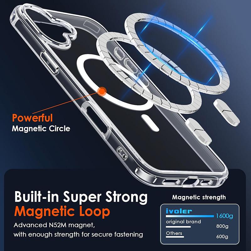 Luxury Magnetic Wireless Charge For Magsafe Case for iPhone 17 16 15 14 13 12 11 Pro Max Plus Mini Back Cover Transparent  2030
