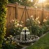 Cascading Hanging Bird Bath Fountain Solar Hanging Bird Feeder With Waterfall Effect For Backyard And Garden