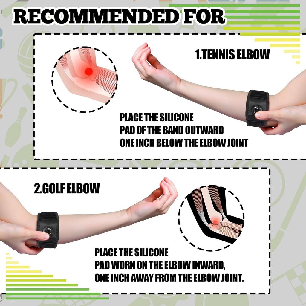Tennis Elbow Brace For Men Women Adjustable Tennis Golfers Elbow Strap For Tendonitis Pain Relief Knob Type Adjustment For Custo