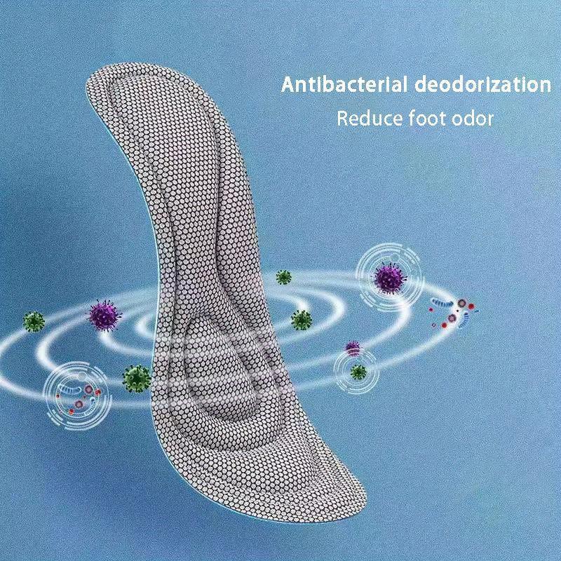 4D Memory Foam Insoles For Shoes Nano Antibacterial Deodorization Sweat Absorption Insert Sport Shoes Running Pads