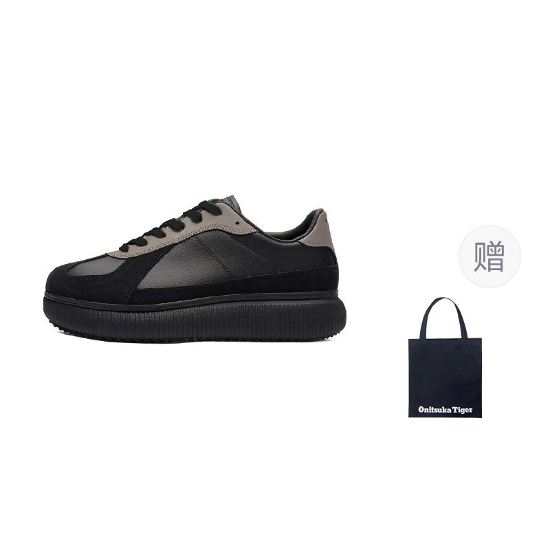 ONITSUKA TIGER Delecity Synthetic Leather, Split Cow Leather Low Top Casual Shoes Unisex Black Gray 1183B874-001