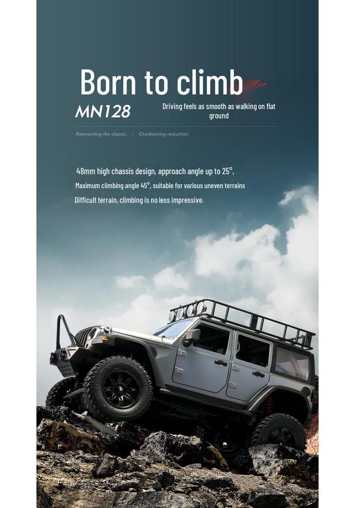 MN128 1:12 Scale RC Wrangler: 4WD Off-Road Climbing Car