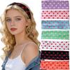 Retro Y2K Polka Dot Headbands Sweat-absorbent Love Print Wide Headbands Elastic Women's Hairband Hair Accessories