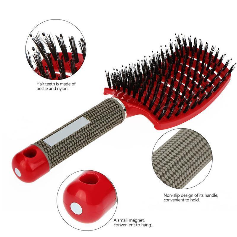 Hair Brush Scalp Massage Comb Hairbrush Bristle Nylon Women Wet Curly Detangle Hair Brush for Salon Hairdressing Styling Tools