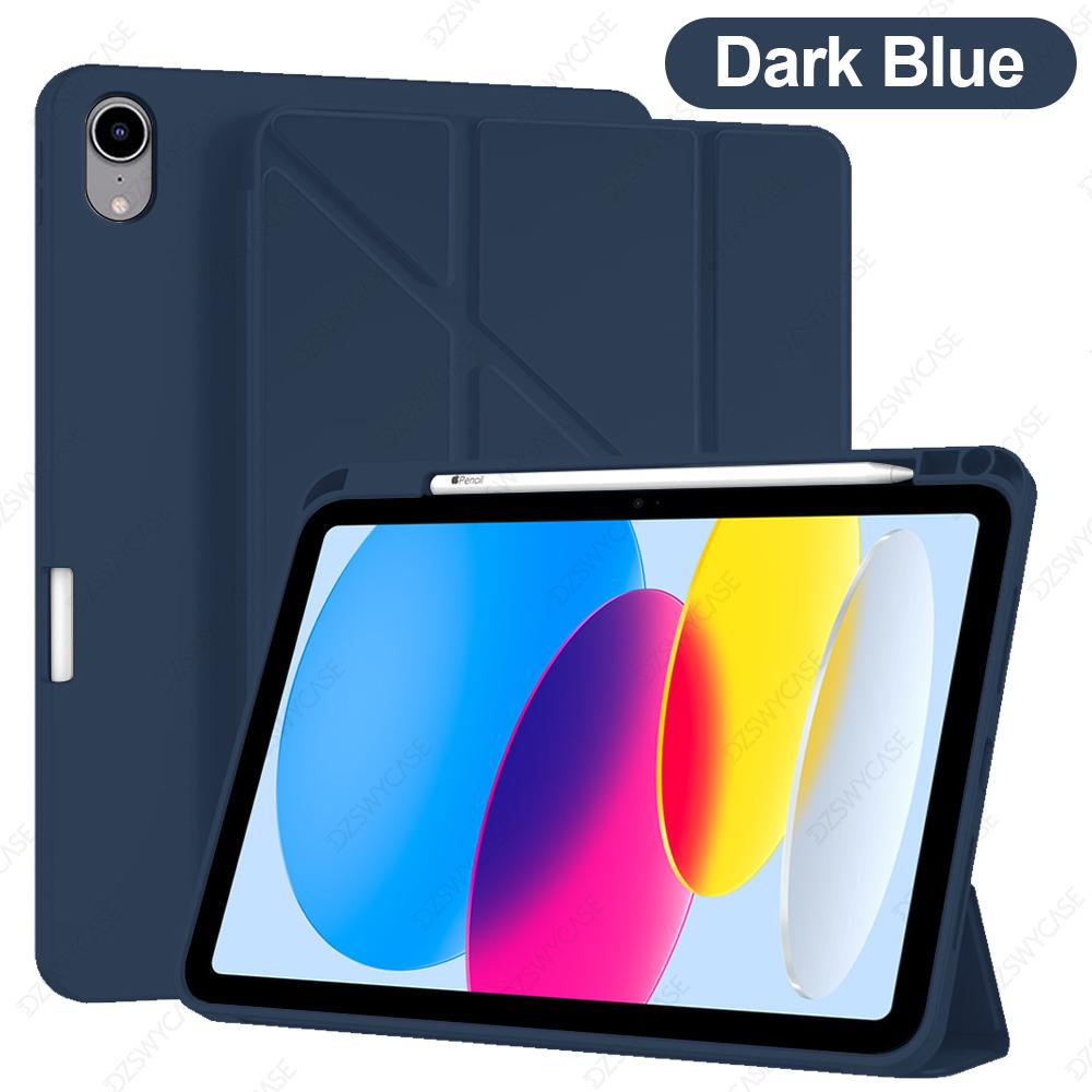 Étui pour iPad 10ème Génération 10.9, Pour iPad 11ème Génération A16 11 Coque, Silicone Mince Protecteur, avec Porte-Crayon, Support en Forme de Y