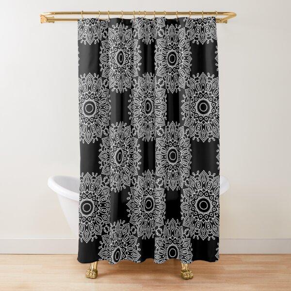 Moroccan Trellis Lattice Pattern Shower Curtain,Indigo Navy Blue White Vintage Geometric Lattice Bathroom Curtains With Hooks