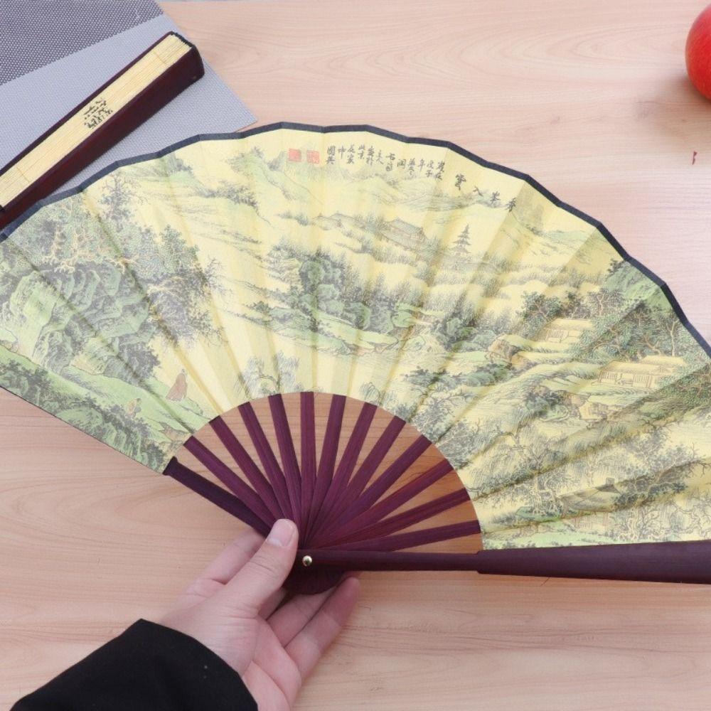 Traditional Ancient Fan Chinese Painting Chinese Style Fan Retro Folding Silk Fan Gift