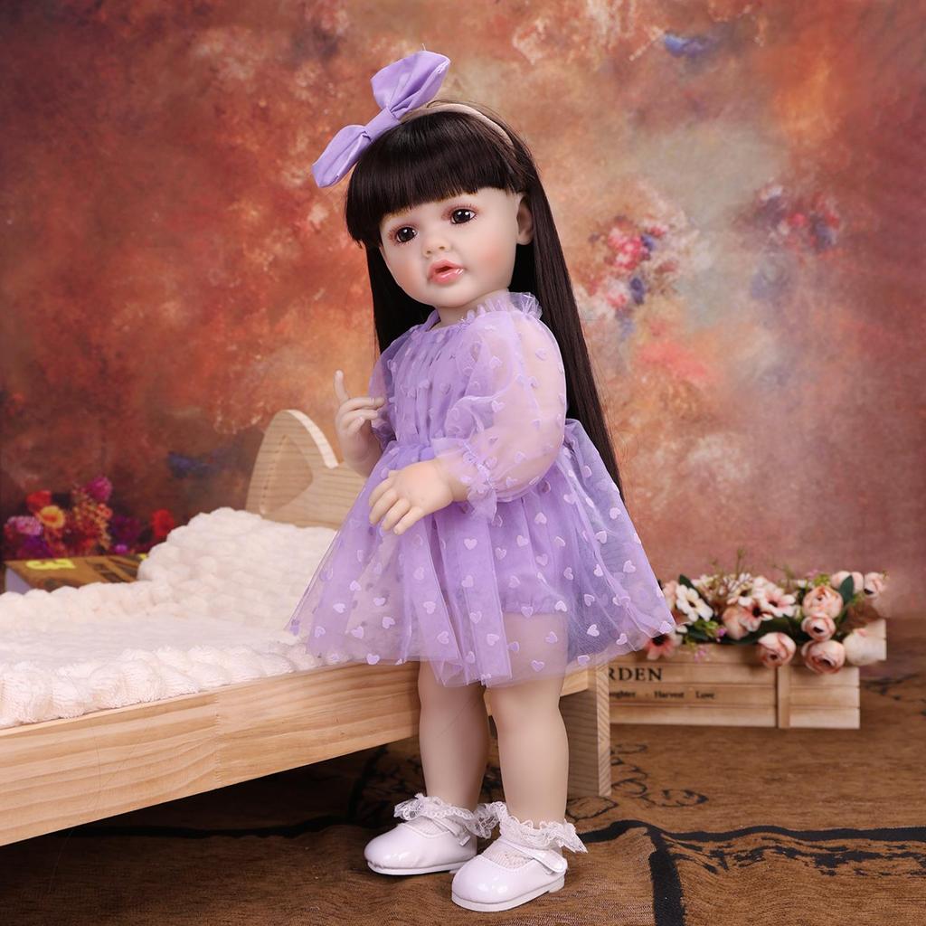 KEIUMI Bambola Bambina Reborn da 55cm Full Silicone Vinile Bagnetto Bambola Neonato giocattolo Regali di Natale Compagno di Gioco Educativo Precoce