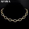 Y2K Knot Circle Link Chain Necklace for Women Men Stainless Steel Gold Color Sweet Cool Girl Clavicle Chains Jewelry Party Gift
