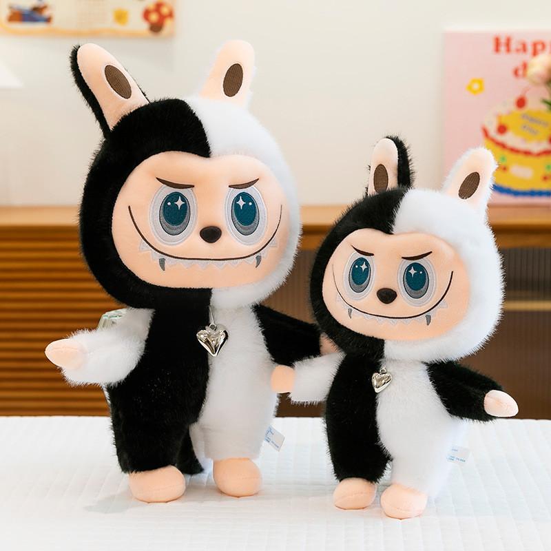 White And Black Demon Shaped Cartoon Plush Toy Doll For Children Gift