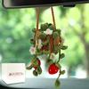 Crochet Hanging Plant for Car,Car Decorations Interior,Plant Strawberry Aesthetic Car Accessories for Women Interior Cute,Car Ornaments Charms for