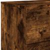 Wall Mounted Nightstand with RGB LED Lights Smoked Oak