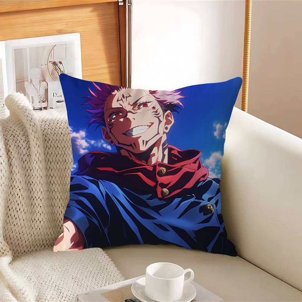 Ryomen-N Anime SukunaS Pillow Case Removable Washable Cushion Cover – All-Season Soft Linen