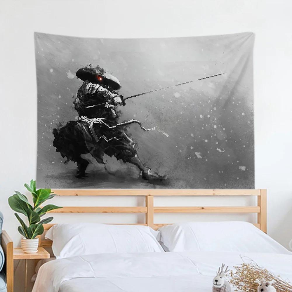 

Гобелен с изображением японского фехтовальщика, украшение для офиса, гостиной, настенный гобелен для дома 100x75cm
