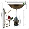 Wall Mounted Bird Bath Bowl Decoration Garden Supplies Design Birdfeeder for Outdoor Backyard Wooden
