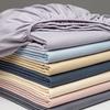Washed Cotton Fitted Sheet Mattress Protector Non-Slip Bed Cover Pillowcase Set Modern Minimalist