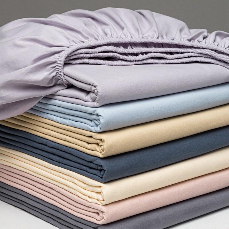 Washed Cotton Fitted Sheet Mattress Protector Non-Slip Bed Cover Pillowcase Set Modern Minimalist
