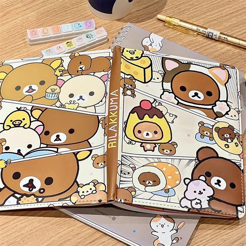 

Мультяшный блокнот Rilakkuma, утолщенные цветные внутренние страницы, карманные блокноты каваии формата А5, блокнот для граффити, дневник, блокнот для записей, детские канцелярские товары