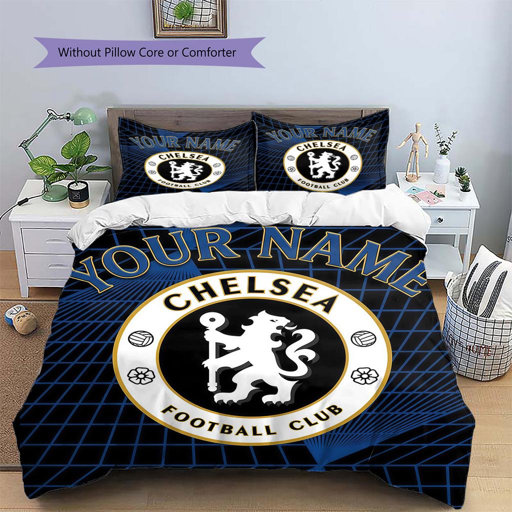 Custom Name CFC Pattern Bedding Quilt Set Home Decoration Gift (1 * Duvet Cover + 2 * Pillowcase Without Core)