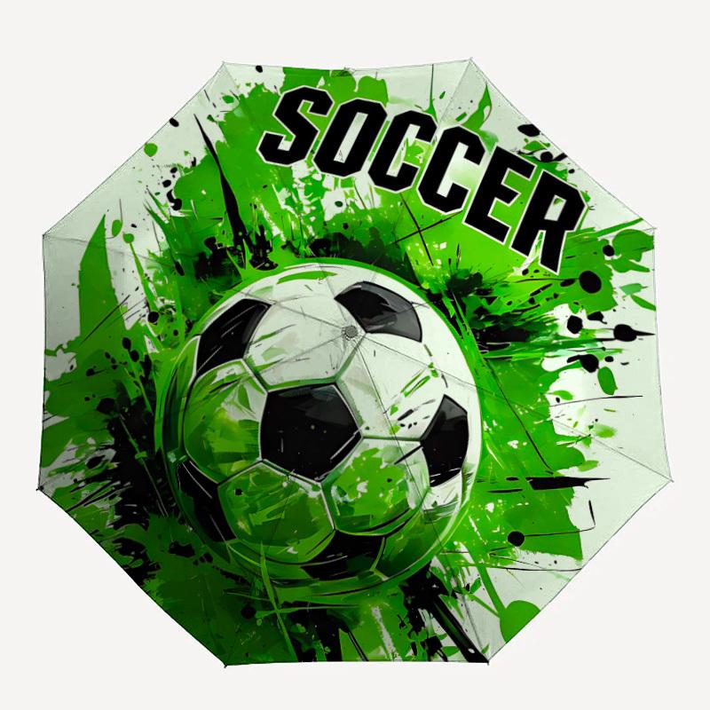 

1PC Soccer Ball Automatic Folding Umbrella, Portable & Foldable Design with 8 Ribs, 21