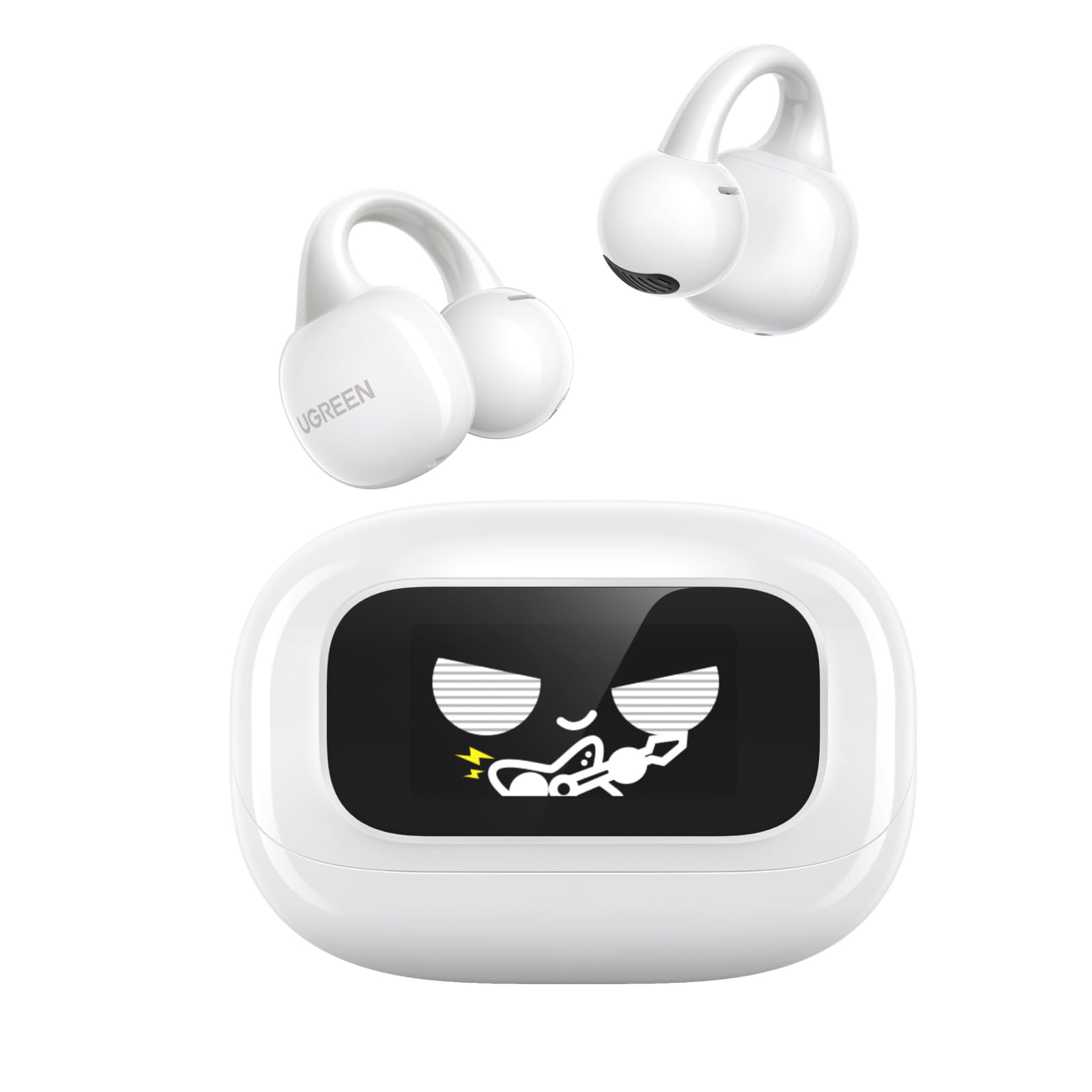 

UGREEN ClipBuds Magic Навушники з РК-дисплеєм та вушними насадками 12-мм динаміки 30 годин роботи Технологія шумозаглушення DNN IPX5 Звук Подвійний білий