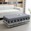 Bubble Gauze Skirt Table Cover Elastic Full Package Dining Table Cover Living Room Cloth Rectangular Coffee Table Cover Dust Cover