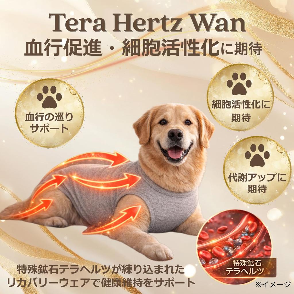 WAG WELL TOKYO x Terahertz One Dog Recovery Tank Top, Organic Cotton, Gray, Medium, Cool