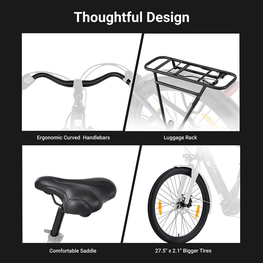 Touroll Urbano 3 EU Plug Grey, 27.5 Inches, 36V 13AH Battery Capacity, 250W Mid-motor E-bike