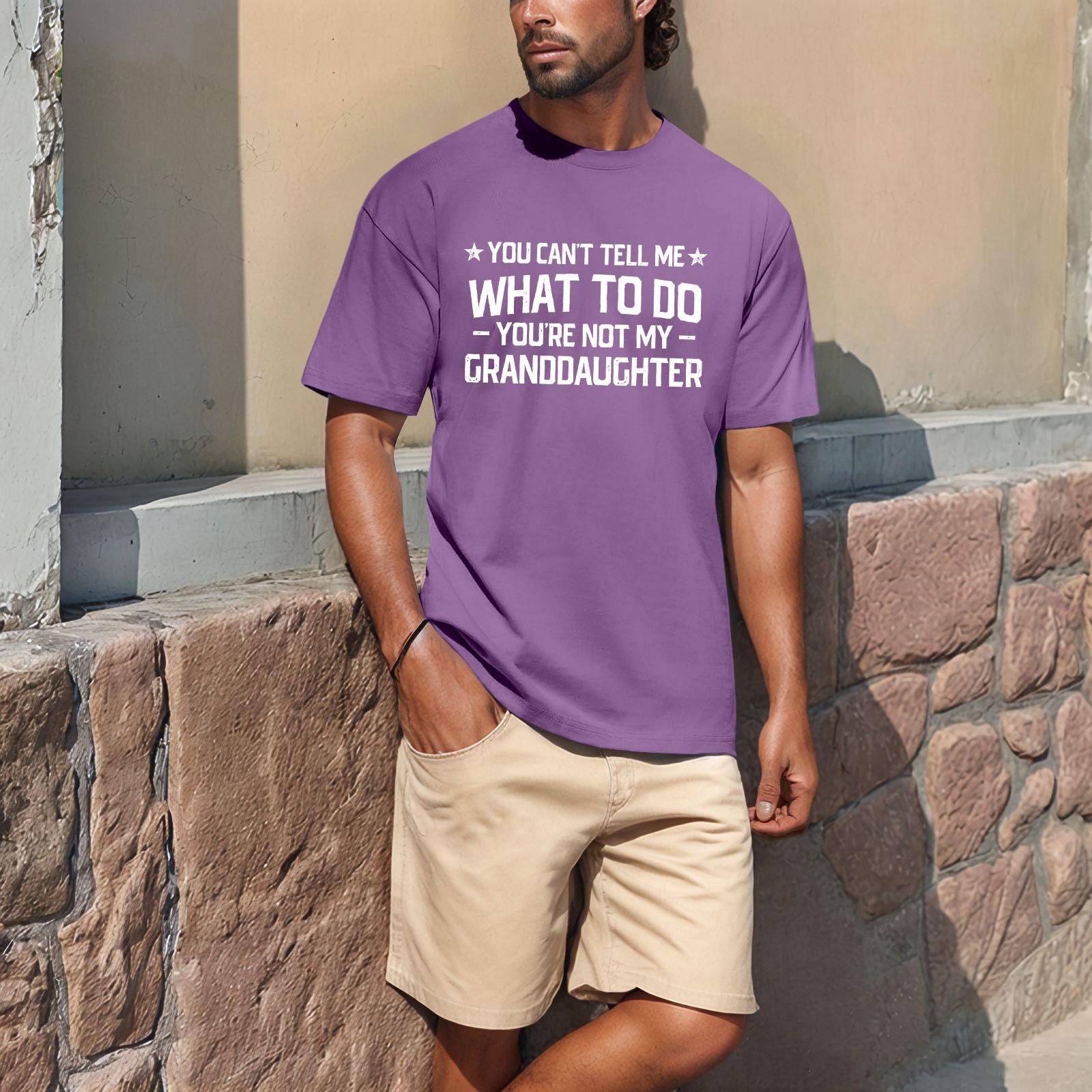 

Men s Popular T-shirt Printed Round Neck Short Sleeve T-shirt XL фіолетовий