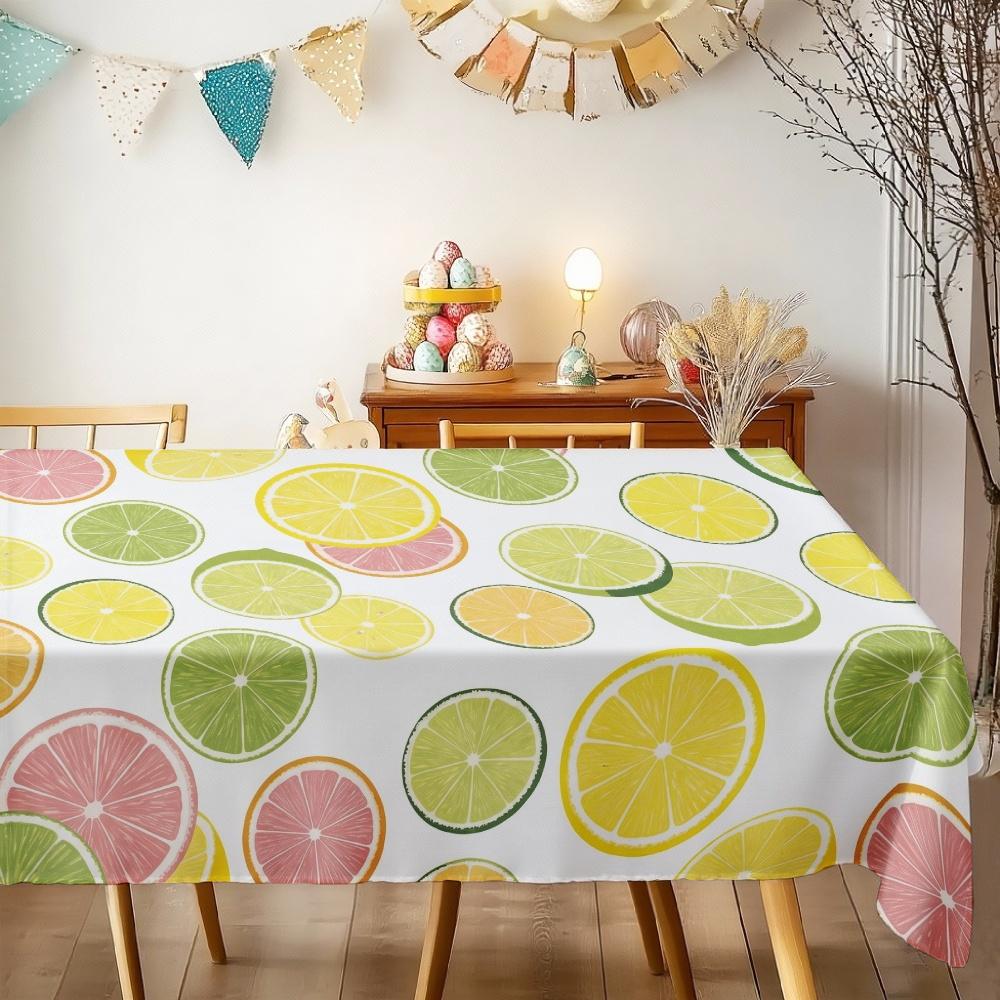 Citrus Fruit Rectangle Table Cloth for Table Decor Kitchen Dining Waterproof Reusable Tablecloth for Tables Holiday Party Picnic