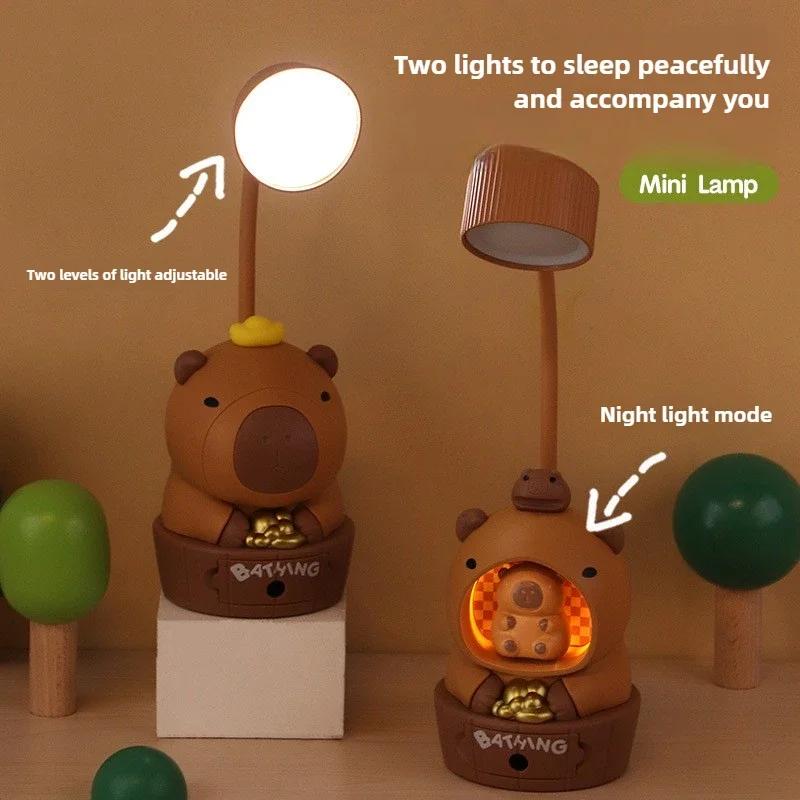 Boby Capybara LED Night Light Student USB Rechargeable Night Light Children's Gift Desk Ornament Eye Protection Table Lamps