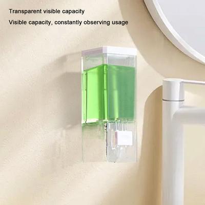 Punch-Free Wall Mounted Soaps Dispenser Manual Plastic Hand Soaps Storage Bottle For Washroom Hotel